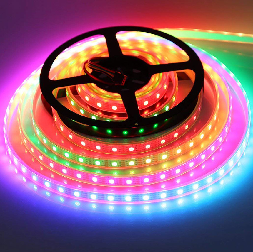 DC12V CS8812 5050SMD RGB Breakpoint Continue 300 LEDs Individually Addressable Digital Strip Lights, Waterproof Dream Color Programmable Flexible LED Ribbon Strip Lights DC12V CS8812 5050SMD RGB Breakpoint Continue 300 LEDs Individually Addressable Digital Strip Lights, Waterproof Dream Color Programmable Flexible LED Ribbon Strip Lights